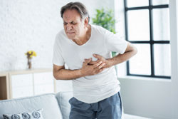 man with chest pain